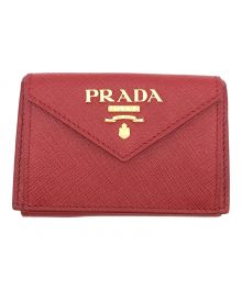 PRADA（プラダ）の古着「3つ折り財布」｜レッド