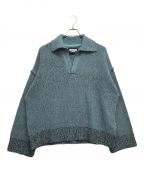 MAISON SPECIALメゾンスペシャル）の古着「Plating Skipper Prime-Over Knit Pullover」｜ブルー