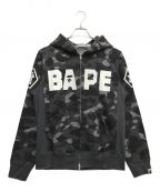 A BATHING APE×UNDEFEATEDアベイシングエイプ×アンディフィーテッド）の古着「カモ柄ジップパーカー」｜グレー