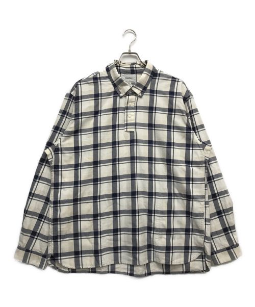 YAECA（ヤエカ）YAECA (ヤエカ) Comfort P/O Shirt ホワイト×ブルー サイズ:XL 未使用品の古着・服飾アイテム