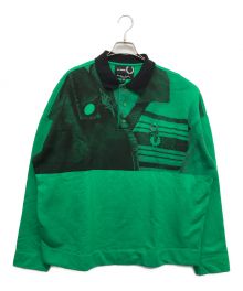 RAF SIMONS×FRED PERRY（ラフシモンズ×フレッドペリー）の古着「ポロ ロングスリーブシャツ」｜グリーン