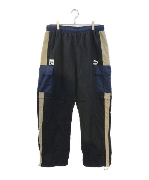 PUMA（プーマ）PUMA (プーマ) X-LARGE (エクストララージ) 2WAY NYLON TRACK PANTS ネイビー×ベージュ サイズ:XLの古着・服飾アイテム