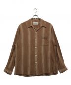 WACKO MARIAワコマリア）の古着「STRIPED OPEN COLLAR SHIRT」｜ブラウン