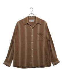 WACKO MARIA（ワコマリア）の古着「STRIPED OPEN COLLAR SHIRT」｜ブラウン