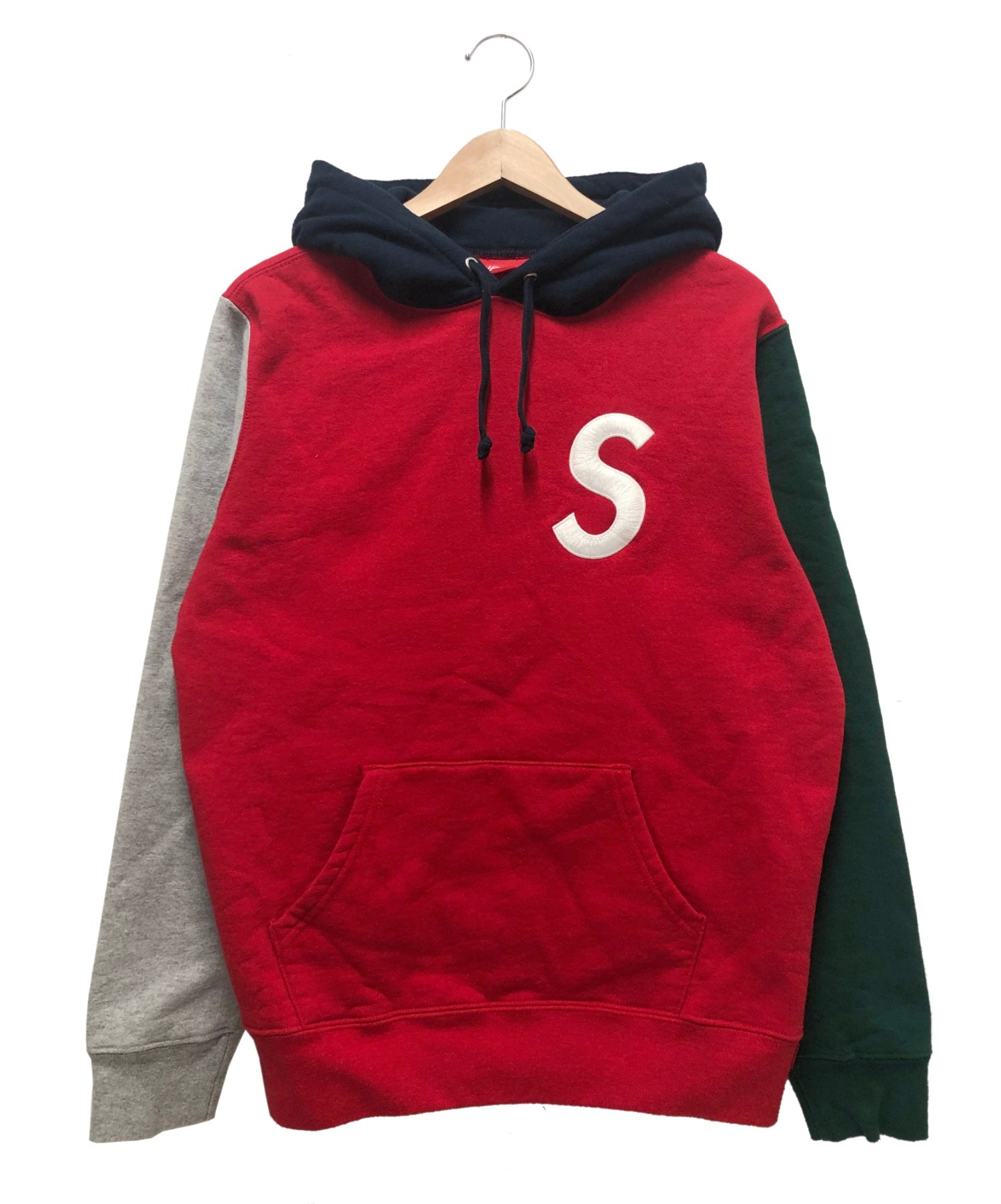 s logo colorblocked hooded sweatshirt supreme