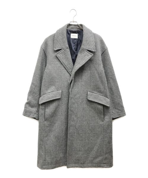 MONKEY TIME（モンキータイム）MONKEY TIME (モンキータイム) グレンチェックメルトンオーバーコート / GLEN PLAID MELTON OVERCOAT グレー サイズ:Mの古着・服飾アイテム