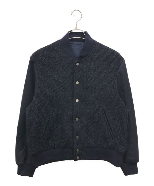 URU（ウル）URU (ウル) FANCY TWEED   VARSITY JACKET / バーシティジャケット / ファンシーツイード ネイビー サイズ:1の古着・服飾アイテム