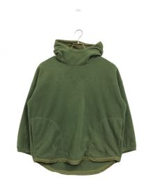 WILD THINGS（ワイルドシングス）の古着「POLARTEC LOOSE HOODY / ポーラテックルーズフーディースリーブ / プルオーバーパーカー」｜オリーブ