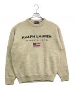 CHAPS RALPH LAURENチャップス ラルフローレン）の古着「［古着］ロゴ刺繍ニット」｜ベージュ