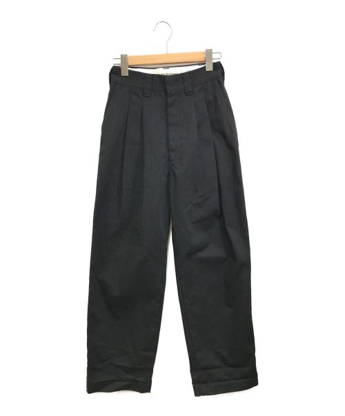 THE SHINZONE（ザ シンゾーン）THE SHINZONE (ザ シンゾーン) Bshop (ビショップ) 別注TOMBOY PANTS STRIPE / トムボーイ ストライプパンツ / チョークストライプ / ハイウエスト ブラック サイズ:34の古着・服飾アイテム