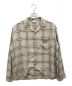 UNUSED（アンユーズド）の古着「RAYON CHECK SHIRT / レーヨンチェックシャツ / 長袖シャツ / オープンカラーシャツ」｜ベージュ