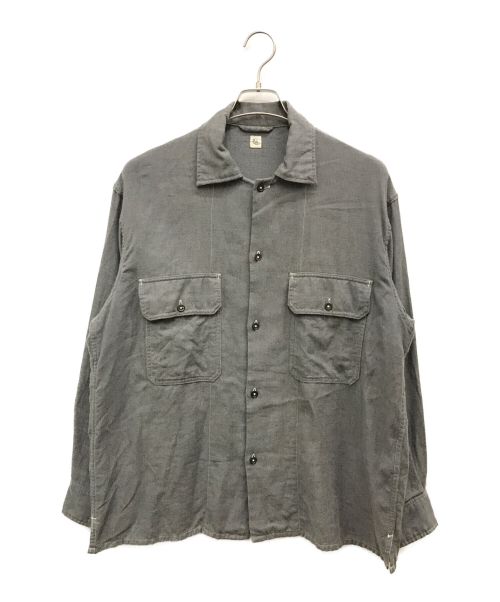 KAPTAIN SUNSHINE（キャプテンサンシャイン）KAPTAIN SUNSHINE (キャプテンサンシャイン) カシミヤ混オープンカラーシャツ / Open Collar Shirt / 長袖シャツ グレー サイズ:40の古着・服飾アイテム