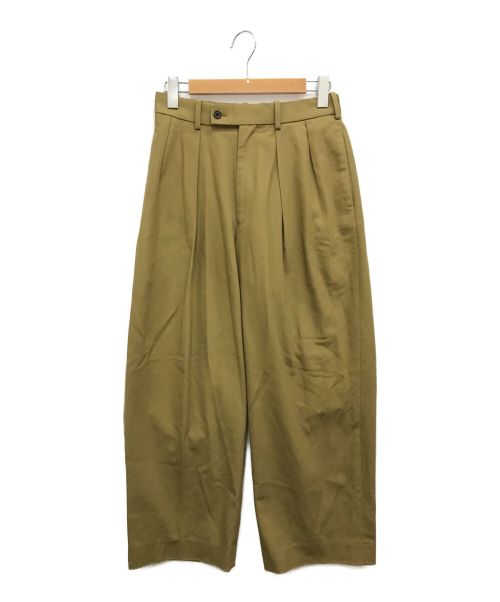 MARKAWARE（マーカウェア）MARKAWARE DOUBLE PLEATED TROUSERS ORGANIC COTTON SURVIVAL CLOTH / ダブルプリーツトラウザー オーガニックコットンサバイバルクロス / 23SS ベージュ サイズ:1の古着・服飾アイテム