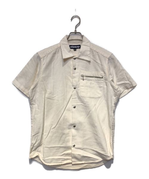 stussy（ステューシー）stussy (ステューシー) 【OLD】90's半袖コーデュロイスナップシャツ ホワイト サイズ:Sの古着・服飾アイテム