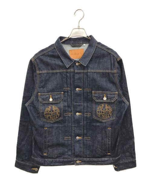 BlackEyePatch（ブラックアイパッチ）BlackEyePatch (ブラックアイパッチ) 家紋デニムジャケット / KAMON DENIM JACKET インディゴ サイズ:Lの古着・服飾アイテム