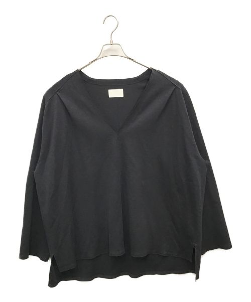 URU（ウル）URU (ウル) V-neck pullover / ブイネック プルオーバー / 長袖カットソー ネイビー サイズ:FREEの古着・服飾アイテム