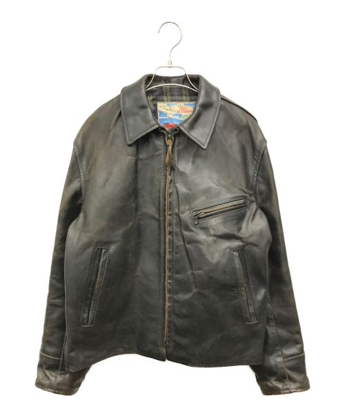 Aero LEATHER（エアロレザー）Aero LEATHER (エアロレザー) ハーフベルテッドホースレザージャケット ブラック サイズ:40の古着・服飾アイテム