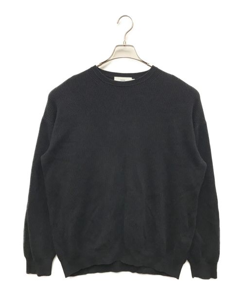 Graphpaper（グラフペーパー）Graphpaper (グラフペーパー) High Density Cotton Crew Neck Knit / コットン クルーネックニット ブラック サイズ:1の古着・服飾アイテム