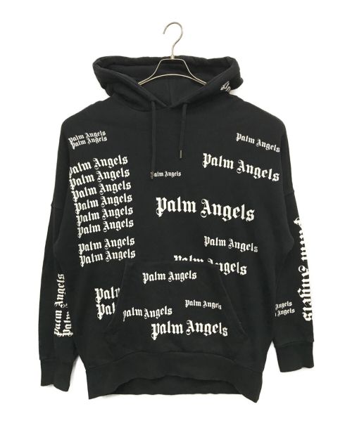 Palm Angels（パーム エンジェルス）Palm Angels (パーム エンジェルス) ロゴ プリント プルオーバー フーディ　パーカー ブラック サイズ:Mの古着・服飾アイテム