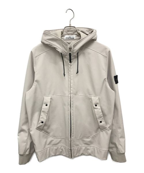 STONE ISLAND（ストーンアイランド）STONE ISLAND (ストーンアイランド) SOFT SHELL R JACKET　ソフトシェルRジャケット　ジップアップ フーテッド ジャケット  グレー サイズ:Lの古着・服飾アイテム