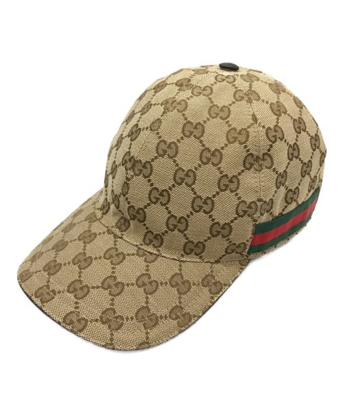 GUCCI（グッチ）GUCCI (グッチ) GGキャンバス ベースボール キャップ ベージュ サイズ:下記参照の古着・服飾アイテム