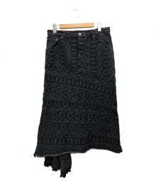 MARC JACOBS（マークジェイコブス）の古着「The Monogram ミディアムスカート　Monogram Denim Skirt」｜ブラック