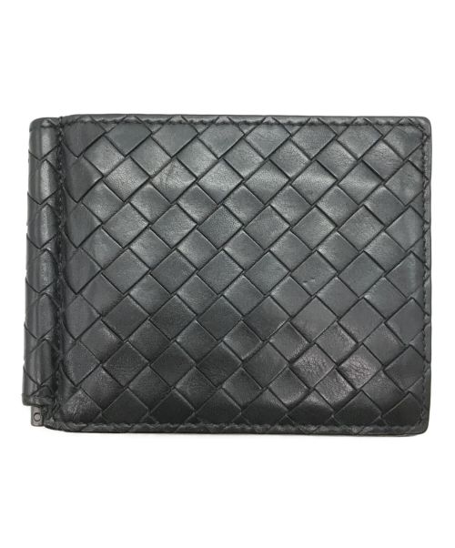 BOTTEGA VENETA（ボッテガベネタ）BOTTEGA VENETA (ボッテガベネタ) イントレチャート2つ折り財布 ブラック サイズ:下記参照の古着・服飾アイテム