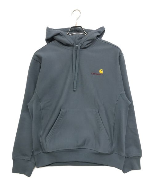 Carhartt WIP（カーハート）Carhartt WIP (カーハートダブリューアイピー) HOODED AMERICAN SCRIPT SWEATSHIRT ブルー サイズ:Sの古着・服飾アイテム