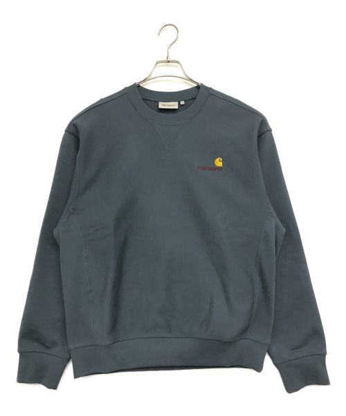 Carhartt WIP（カーハート）Carhartt WIP (カーハートダブリューアイピー) AMERICAN SCRIPT SWEATSHIRT ブルー サイズ:Sの古着・服飾アイテム