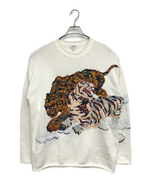 KENZO（ケンゾー）KENZO (ケンゾー) Cloud Tigers Crewneck Jumper ホワイト サイズ:Lの古着・服飾アイテム