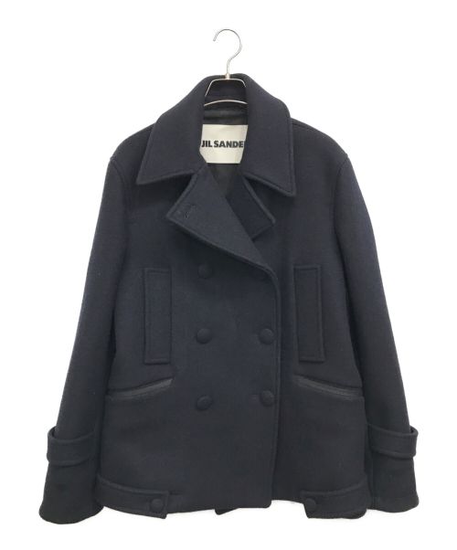 JIL SANDER（ジルサンダー）JIL SANDER (ジルサンダー) ダブルメルトンコート ネイビー サイズ:36の古着・服飾アイテム