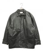 soerteソエルテ）の古着「Stand collar leather jacket」｜ブラック