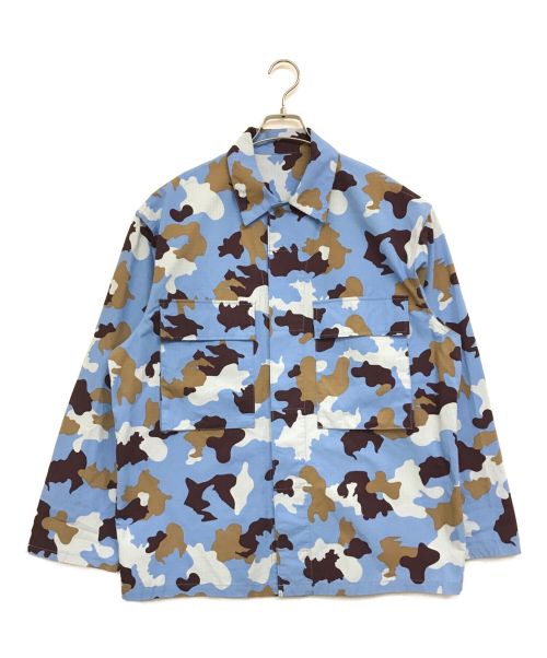 URU（ウル）URU (ウル) C/RIP STOP (CAMO) UTILITY JK TYPE B ブルー×ブラウン サイズ:2の古着・服飾アイテム