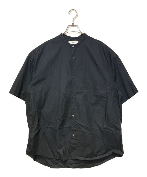 Graphpaper（グラフペーパー）Graphpaper (グラフペーパー) Broad S/S Oversized Band Collar Shirt ネイビー サイズ:FREEの古着・服飾アイテム