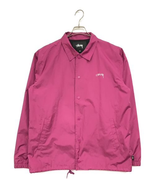 stussy（ステューシー）stussy (ステューシー) バックロゴナイロンコーチジャケット パープル サイズ:Mの古着・服飾アイテム