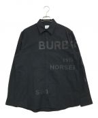 BURBERRYバーバリー）の古着「ホースフェリープリント シャツ」｜ブラック