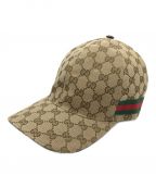 GUCCIグッチ）の古着「オリジナルGGキャンバス ベースボールキャップ」｜ベージュ