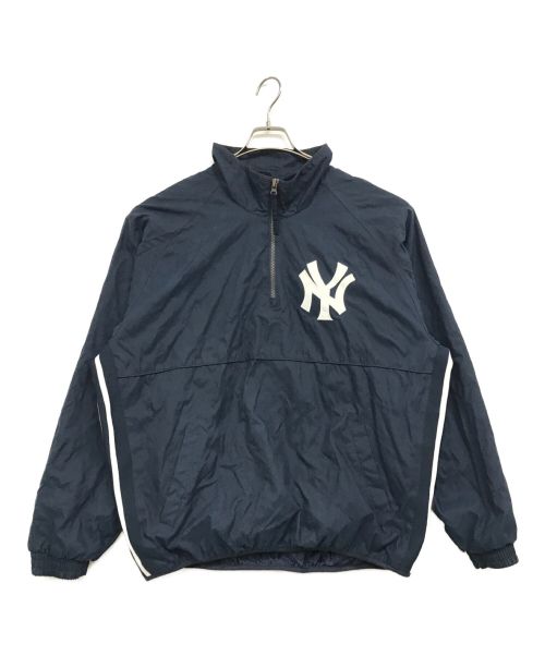 Majestic（マジェスティック）Majestic (マジェスティック) ［古着］new york yankees ハーフジップジャケット ネイビー サイズ:Ｌの古着・服飾アイテム