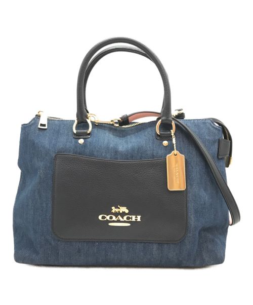 COACH（コーチ）COACH (コーチ) ペブルドレザーエマサッチェルハンドバッグ インディゴ サイズ:下記参照の古着・服飾アイテム