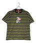 SUPREME（シュプリーム）の古着「Stripe S/S Top Black ボーダーTシャツ」｜ブラック×グリーン