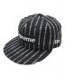 SUPREME（シュプリーム）の古着「Text Stripe BLACK CAP」｜ブラック