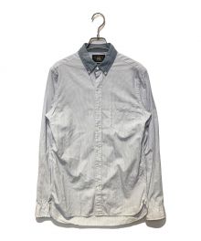 RRL（ダブルアールエル）の古着「襟切替シャツ」｜ホワイト×ブルー