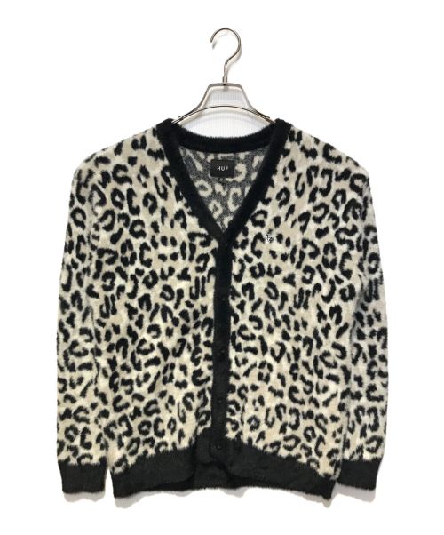 HUF（ハフ）HUF (ハフ) SNOW LEOPARD CARDIGAN ブラック×ホワイト サイズ:Mの古着・服飾アイテム