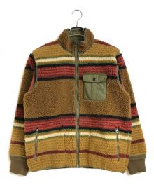 RRL（ダブルアールエル）の古着「SHERPA LINED BLANKET JACKET STRIPE」｜ベージュ×カーキ