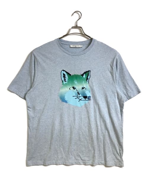 maison kitsune（メゾンキツネ）maison kitsune (メゾンキツネ) VIBRANT FOXHEAD EASY TEE-SHIRT ブルー サイズ:Ｌの古着・服飾アイテム