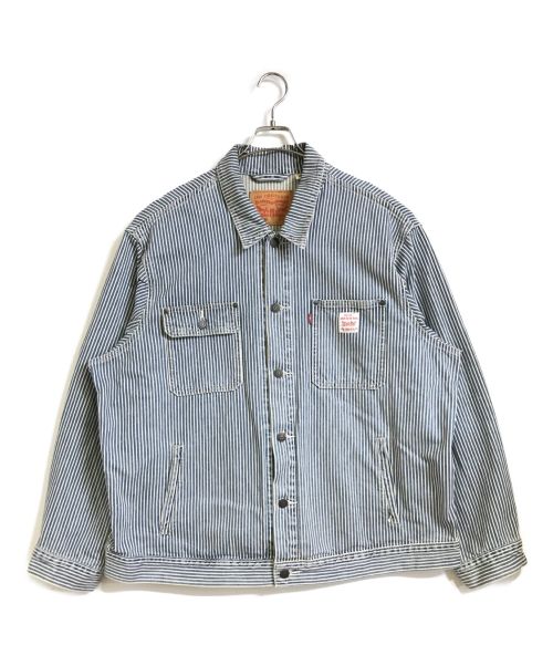 LEVI'S（リーバイス）LEVI'S (リーバイス) ストライプトラッカージャケット ブルー×ホワイト サイズ:XLの古着・服飾アイテム