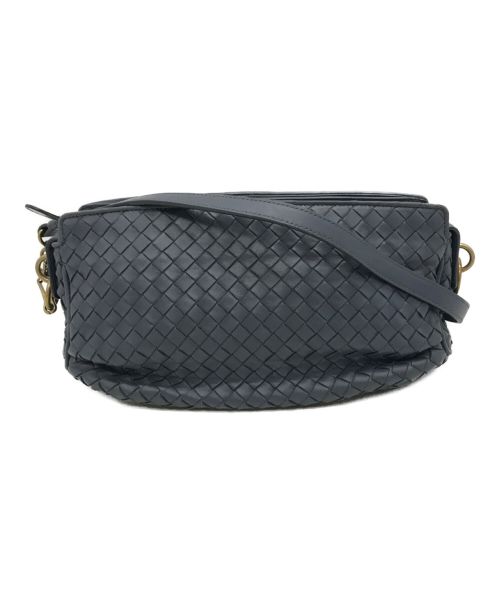 BOTTEGA VENETA（ボッテガベネタ）BOTTEGA VENETA (ボッテガベネタ) イントレチャートショルダーバッグ ネイビー サイズ:下記参照の古着・服飾アイテム