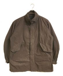 ATON（エイトン）の古着「AIR VENTILE SHORT MODS COAT」｜ブラウン×ブラック