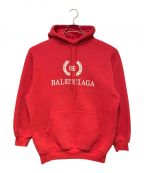 BALENCIAGAバレンシアガ）の古着「BBロゴプルオーバーパーカー」｜レッド