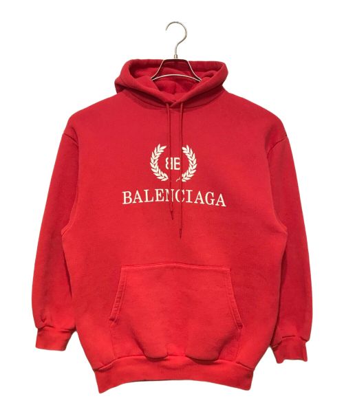 BALENCIAGA（バレンシアガ）BALENCIAGA (バレンシアガ) BBロゴプルオーバーパーカー レッド サイズ:XSの古着・服飾アイテム